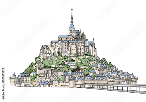 Mont Saint Michel Abbey Architecture.