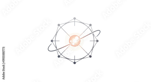 Abstract Atom Model, Science, Technology, Energy, Futuristic Concept