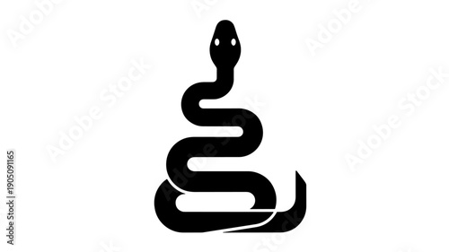 Black snake silhouette in mysterious dark tone on for logo design isolated on a transparent background