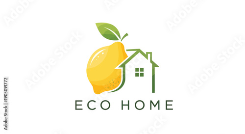 Eco Home Logo: Lemon and House Combination