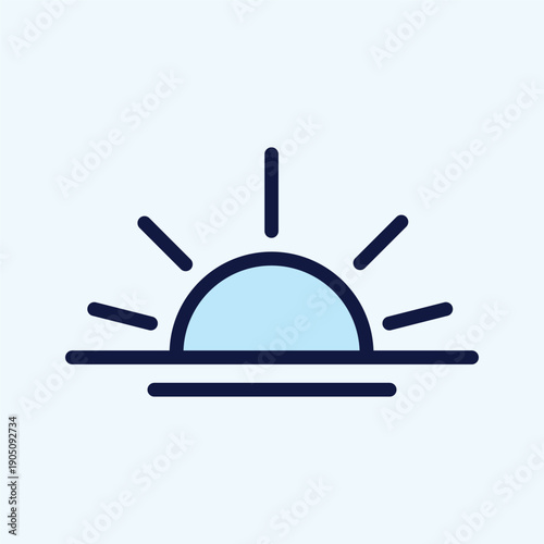 Sunrise Icon Representing Fajr Prayer Time and Beginning of Fast