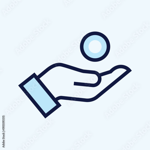 Islamic Charity Concept of Hand Giving Coin for Zakat and Sadaqah