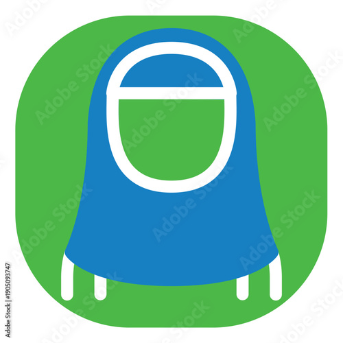 Muslim Woman Character Icon with Hijab Headscarf Avatar