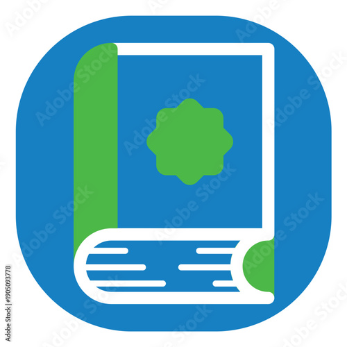 Holy Quran Book Icon for Islamic Religious Study and Reading