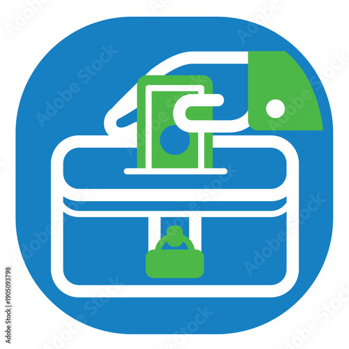 Islamic Charity Box Icon with Hand Giving Money Donation