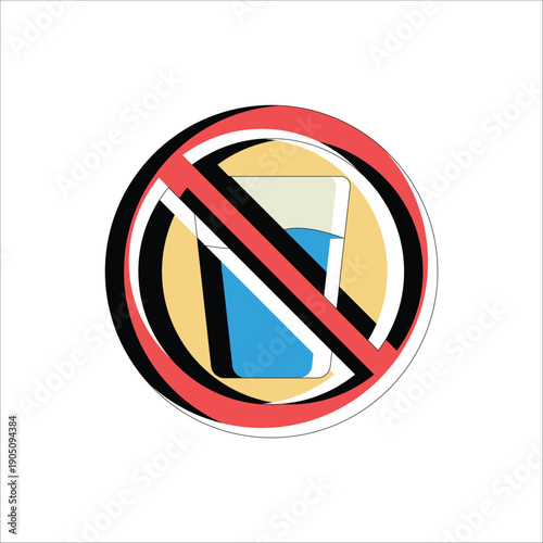 No Drinking Sign for Ramadan Fasting Discipline Concept