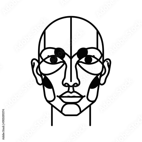 Facial Contouring and Highlighting Illustration.