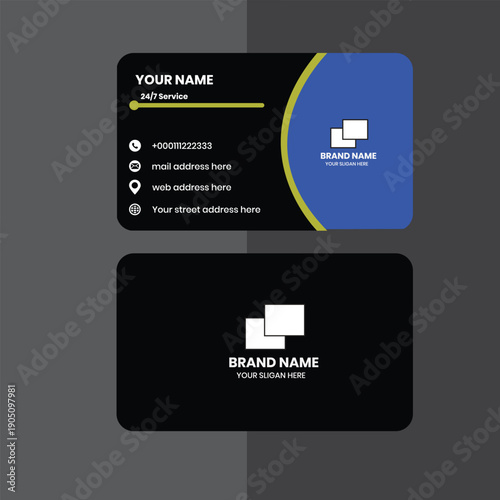 Business card design template, Clean professional business card template, visiting card, business card template. EPS FILE