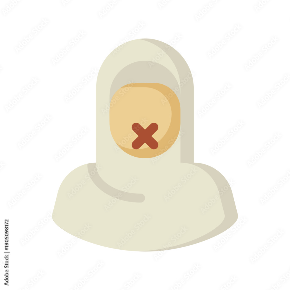 Fototapeta premium Muslim Woman Fasting Icon Symbolizing Self-Restraint