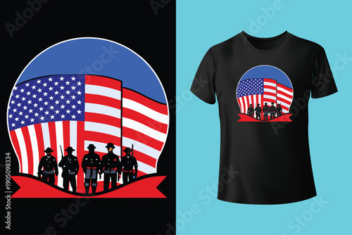 USA Flag With Camouflage Design