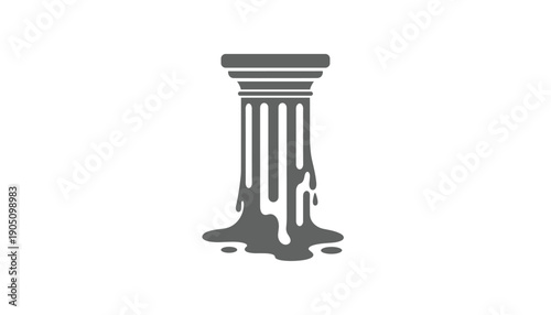 Melting greek column pillar surreal art