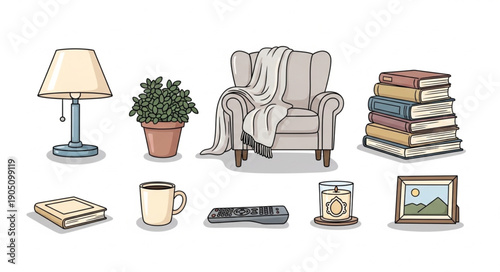 Cozy Living Room Furniture and Home Decor Items.