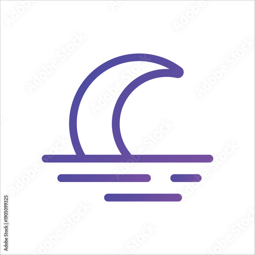 Holy Quran Book Icon with Golden Star and Moon Symbol