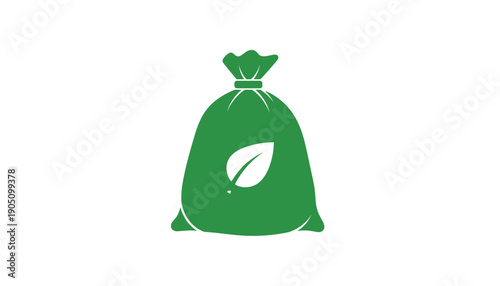 Green sack bag tied agriculture storage