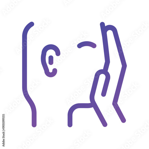 Wudu Ritual Icon Rinsing Mouth for Muslim Ablution Step