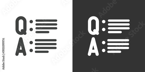 Q&A List icon. Solid glyph series icon