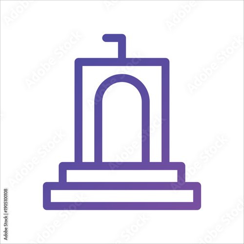 Mosque Mimbar Pulpit Line Art Icon for Khutbah Preaching