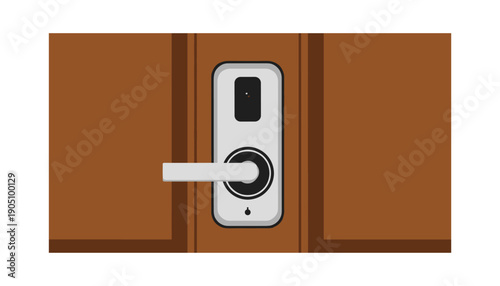 Smart door lock handle wood security