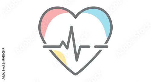 Heartbeat EKG Icon, Health Care Symbol, Medical Concept, Cardio Symbol