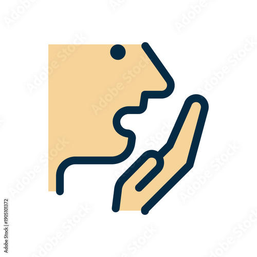 Wudu Step Icon Rinsing Mouth for Islamic Prayer Ritual