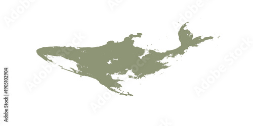 Vector illustration of a 3d world map featuring the green land geography and country outline of Japan alongside Europe and Greece for an atlas design