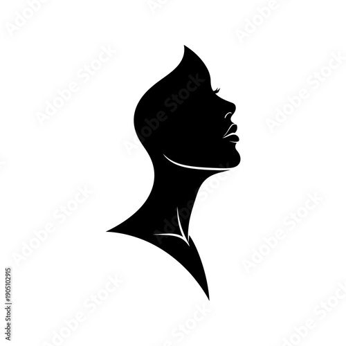 Silhouette of a Womans Head Profile.