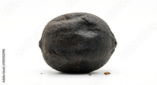 Dried Black Lime (Loomi) Spice Isolated on White Background Studio Shot