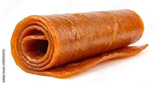 Fruit Leather Roll Isolated. Healthy Natural Fruit Snack. Lavashak.