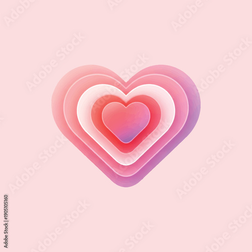 Layered Heart Gradient Valentine Love Vector Illustration