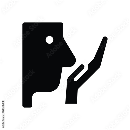 Nose Rinsing Wudu Icon - Islamic Ablution Step Line Art