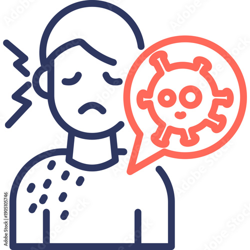 Allergy Reaction line color icon