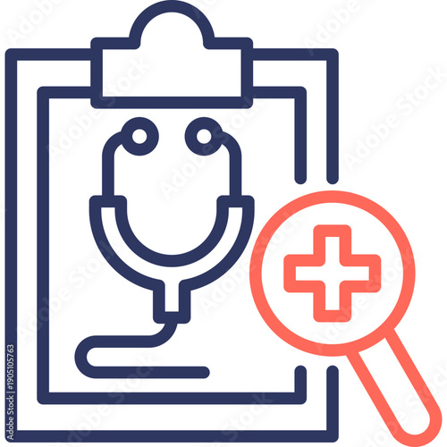 Medical Diagnosis line color icon