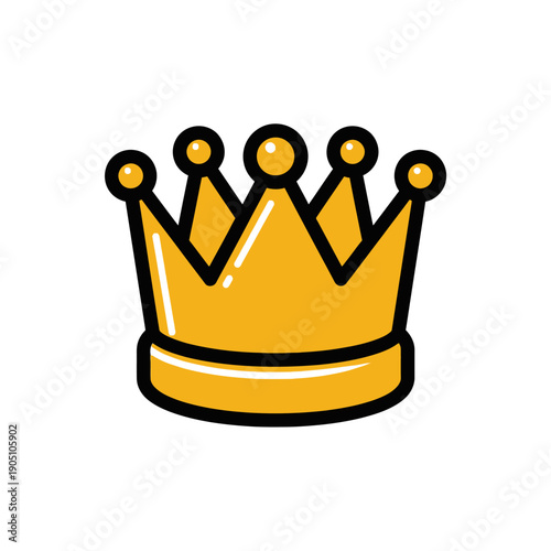Golden Crown Icon Symbol Royalty.