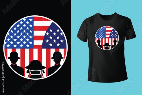 happy memorial day national holiday sticker t shirt vector illustration template design