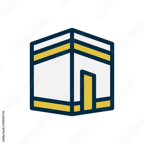 Holy Kaaba Icon - Mecca Pilgrimage and Qibla Direction Symbol
