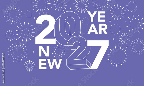 Festive Happy New Year 2027 Background Design