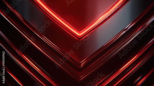 Abstract Red Glowing Chevron Pattern Background