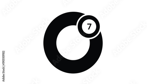 Number seven circle icon digit count