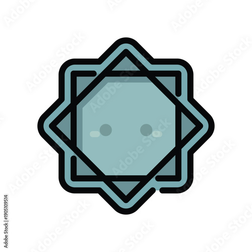 Islamic Octagram Star Icon - Rub el Hizb Religious Symbol
