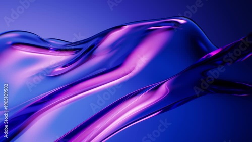 Abstract purple and blue glass wave motion background featuring elegant fluid curves and cinematic lighting effects