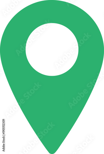 Simple Green Location Pointer Map Pin Icon Symbol