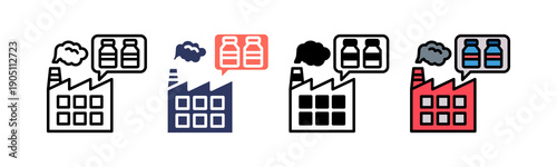 Food Factory Icon Multiple Style