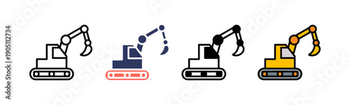 Heavy Equipment Icon Multiple Style