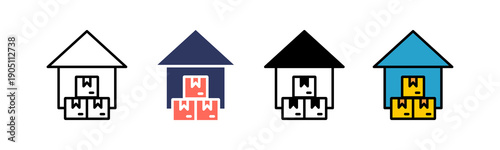 Warehouse Storage Icon Multiple Style