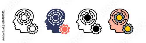 Critical Thinking Icon Multiple Style
