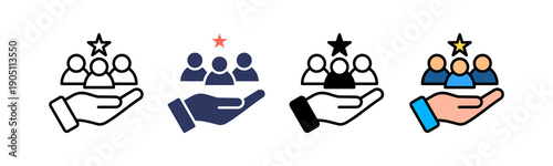 Leadership Skills Icon Multiple Style