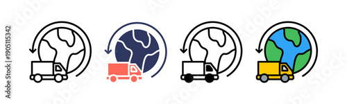 Global Logistics Icon Multiple Style