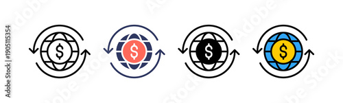 International Finance Icon Multiple Style