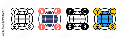 Foreign Exchange Icon Multiple Style
