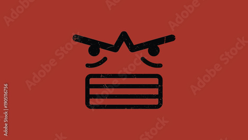Angry Face Icon Expressing Frustration and Rage.